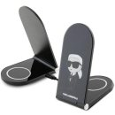Ładowarka indukcyjna KARL LAGERFELD 2w1 Ikonik 15W Czarny MagSafe