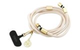 Smycz do telefonu z kablem do ładowania USB-C - USB-C GUESS Crossbody Strap 4G Charm 60W 1.5 m Beżowy
