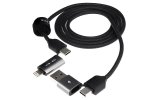 Wayme kabel do ładowania i synchronizacji, w oplocie z mikrofibry, 100 cm (4w1) USB / C > USB-C / Lightning, max 60W