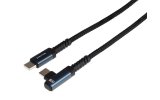 Wayme kabel do ładowania i synchronizacji, w oplocie z mikrofibry, 100 cm, USB-C > USB-C 90°, max 60W