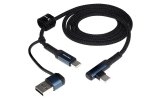 Wayme kabel do ładowania i synchronizacji, w oplocie z mikrofibry, 100 cm, USB / C > USB-C 90°, max 60W