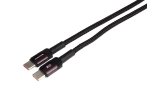 Wayme kabel do ładowania i synchronizacji, w oplocie z mikrofibry, 100 cm, USB-C > USB-C, max 100W, fioletowy
