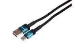 Wayme kabel do ładowania i synchronizacji, w oplocie z mikrofibry, 100 cm, USB > USB-C, max 100W, turkusowy