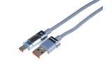 Wayme kabel do ładowania i synchronizacji, w oplocie z mikrofibry, 100 cm, USB > USB-C, max 66W z wyświetlaczem, niebieski