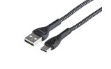 Wayme kabel do ładowania i synchronizacji, w oplocie z mikrofibry, podświetlenie LED, 200 cm, USB > USB-C