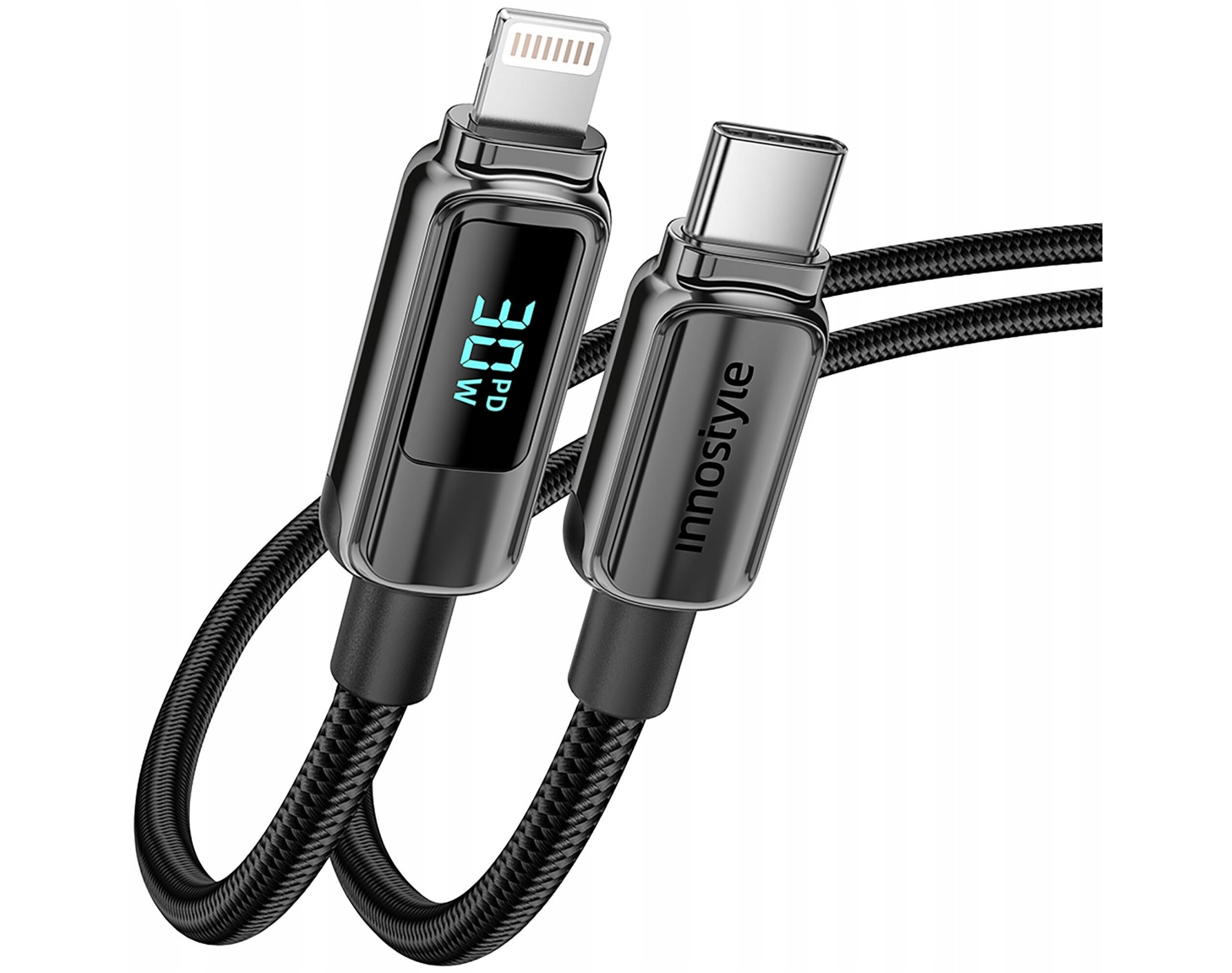 Innostyle kabel z wyświetlaczem USB-C Lightning do iPhone 12 13 14 30W 1M