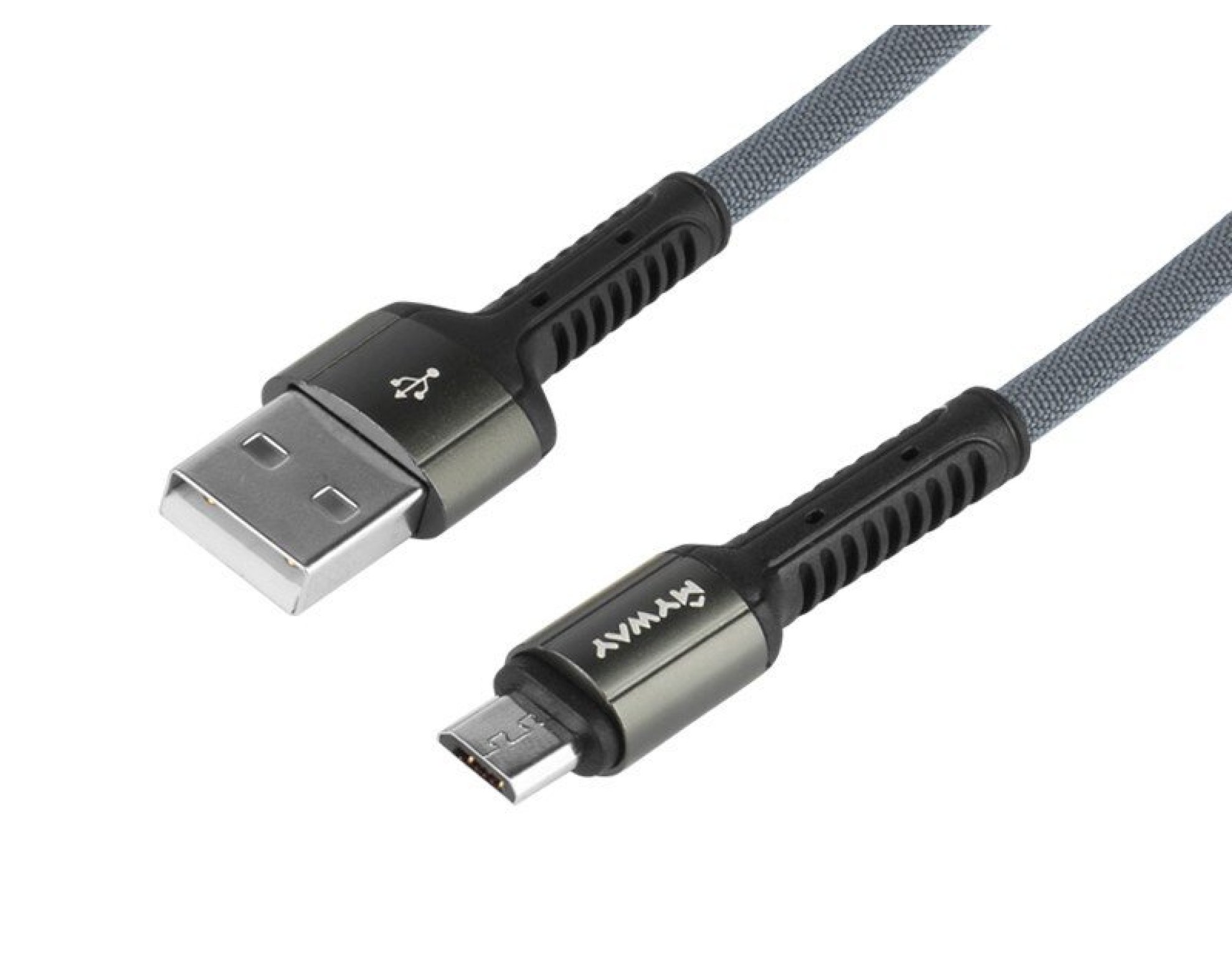 Kabel do ładowania i synchronizacji, w oplocie z mikrofibry, 200 cm, USB > micro USB