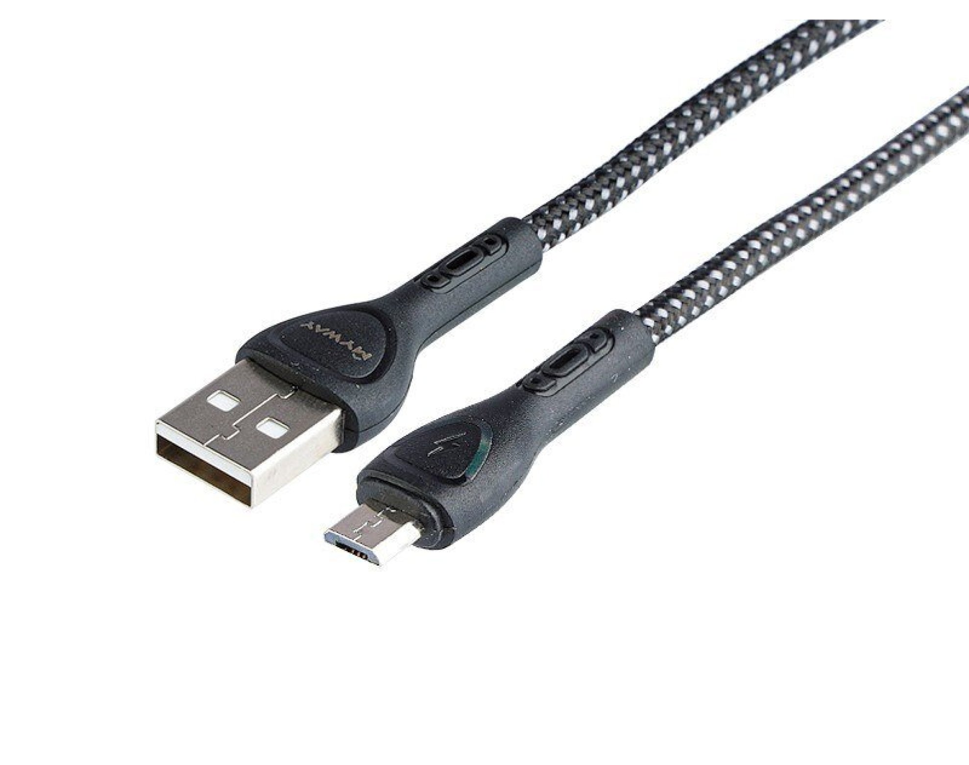 Kabel do ładowania i synchronizacji, w oplocie z mikrofibry, podświetlenie LED, 200 cm, USB > micro USB