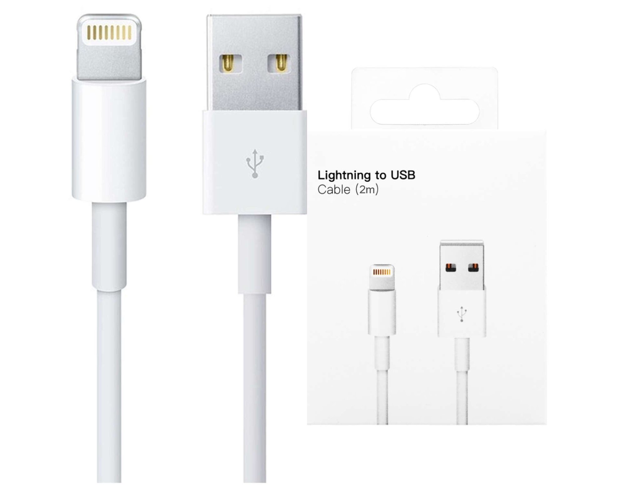 Kabel do szybkiego ładowania 2m Lightning do USB-A USB do Apple iPhone, iPad, iPod BOX Biały do iPhone 12 13 14 Pro