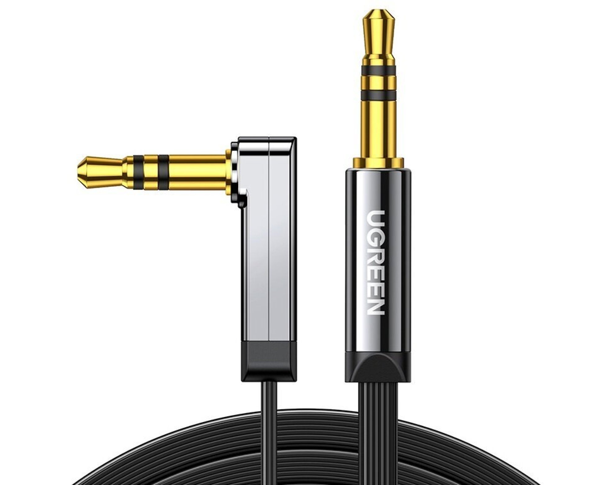 Kabel kątowy Mini Jack 3.5 mm - Mini Jack 3.5 mm UGREEN AV119 5m Czarny