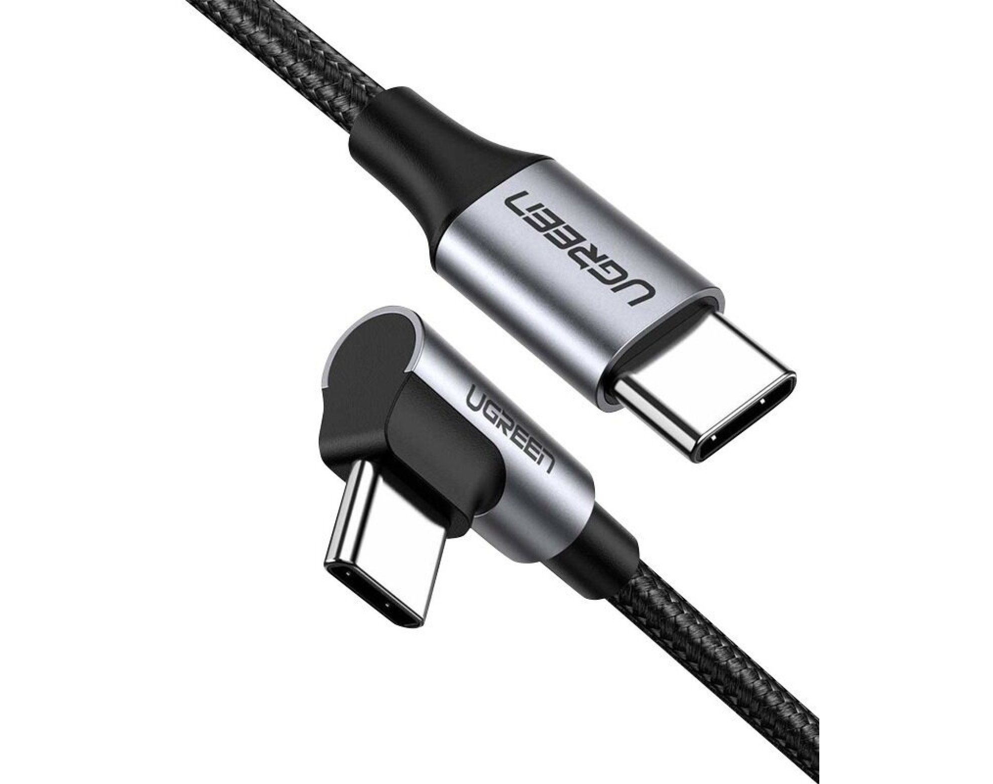 Kabel kątowy USB-C - USB-C UGREEN US255 60W 0.5 m Czarny
