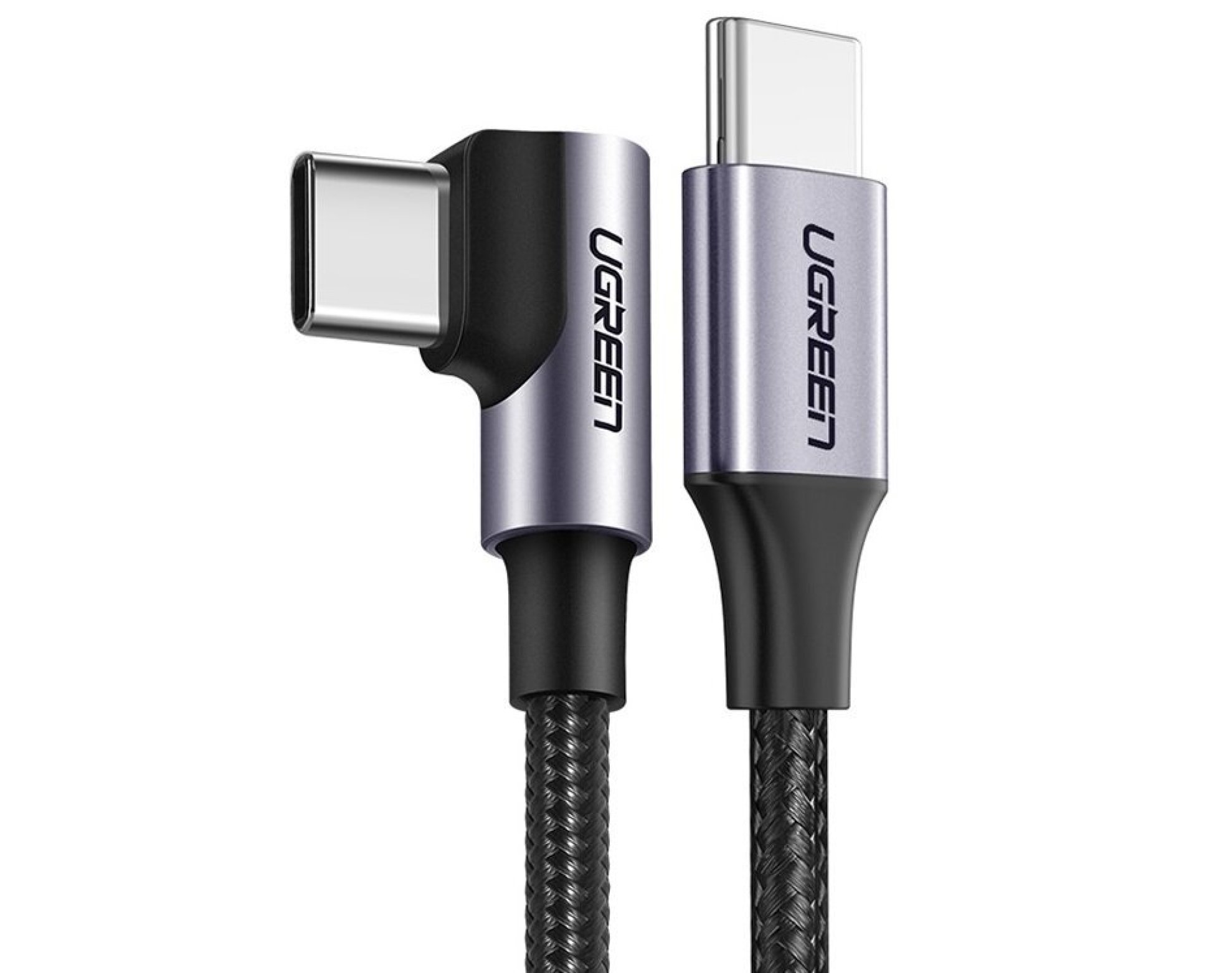 Kabel kątowy USB-C - USB-C UGREEN US255 60W 3 m Czarny