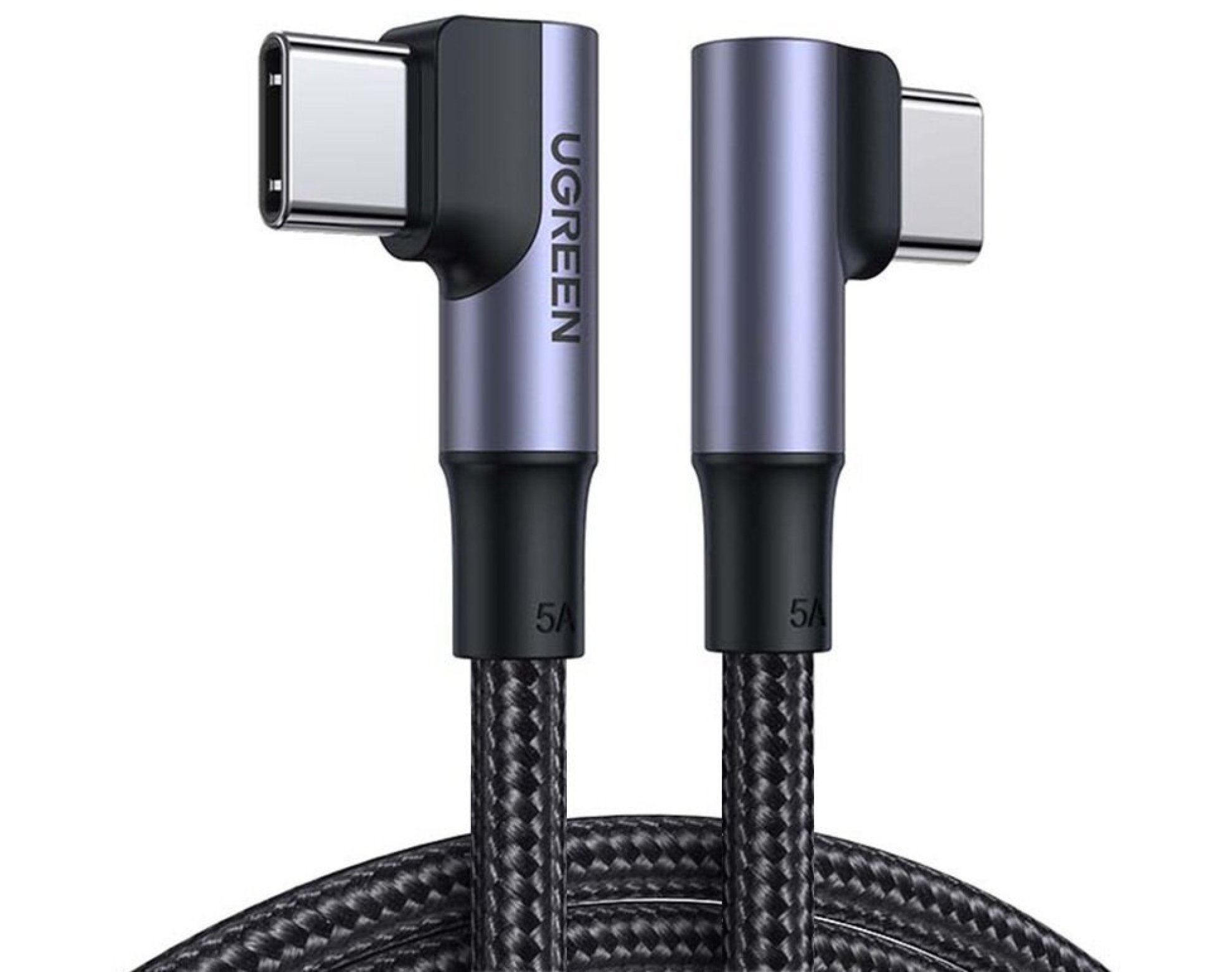Kabel kątowy USB-C - USB-C UGREEN US335 Czarny