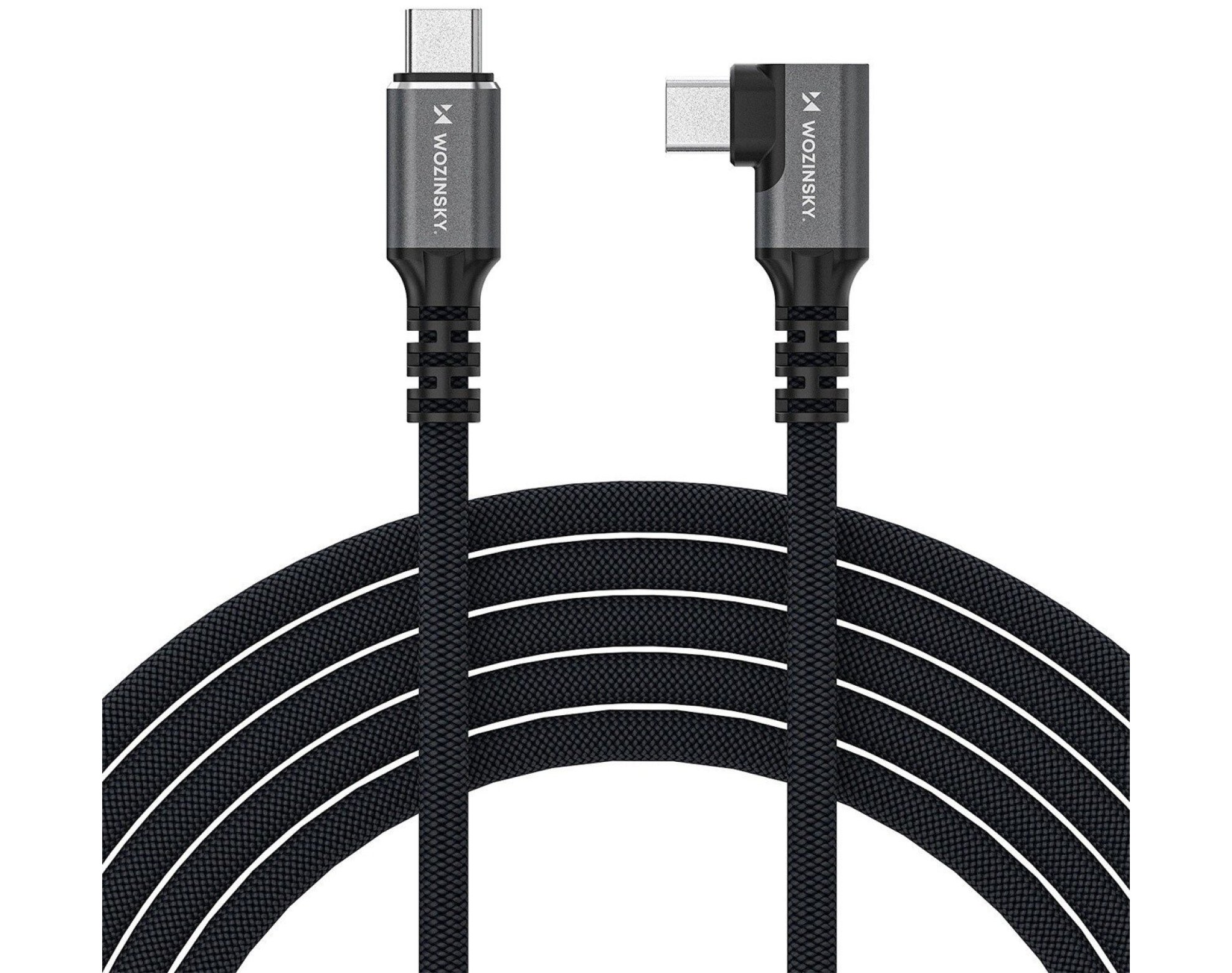 Kabel kątowy USB-C - USB-C WOZINSKY WPS1-UY41S USB4 240W 1.5 m Czarny