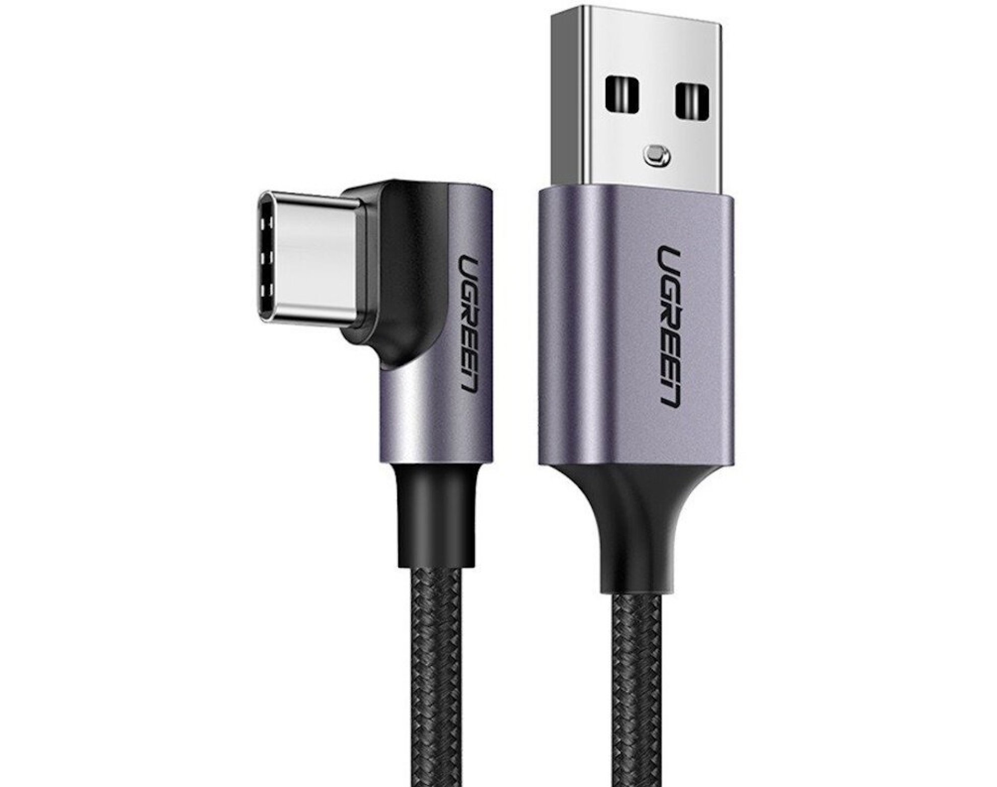 Kabel kątowy USB - USB-C UGREEN US284 QC 1 m Czarny
