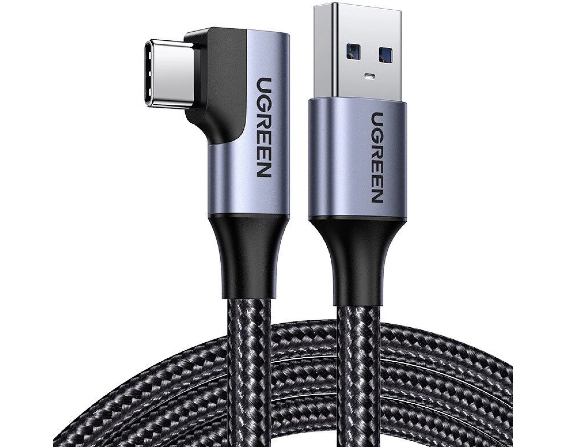 Kabel kątowy USB - USB-C UGREEN US385 1 m Czarny