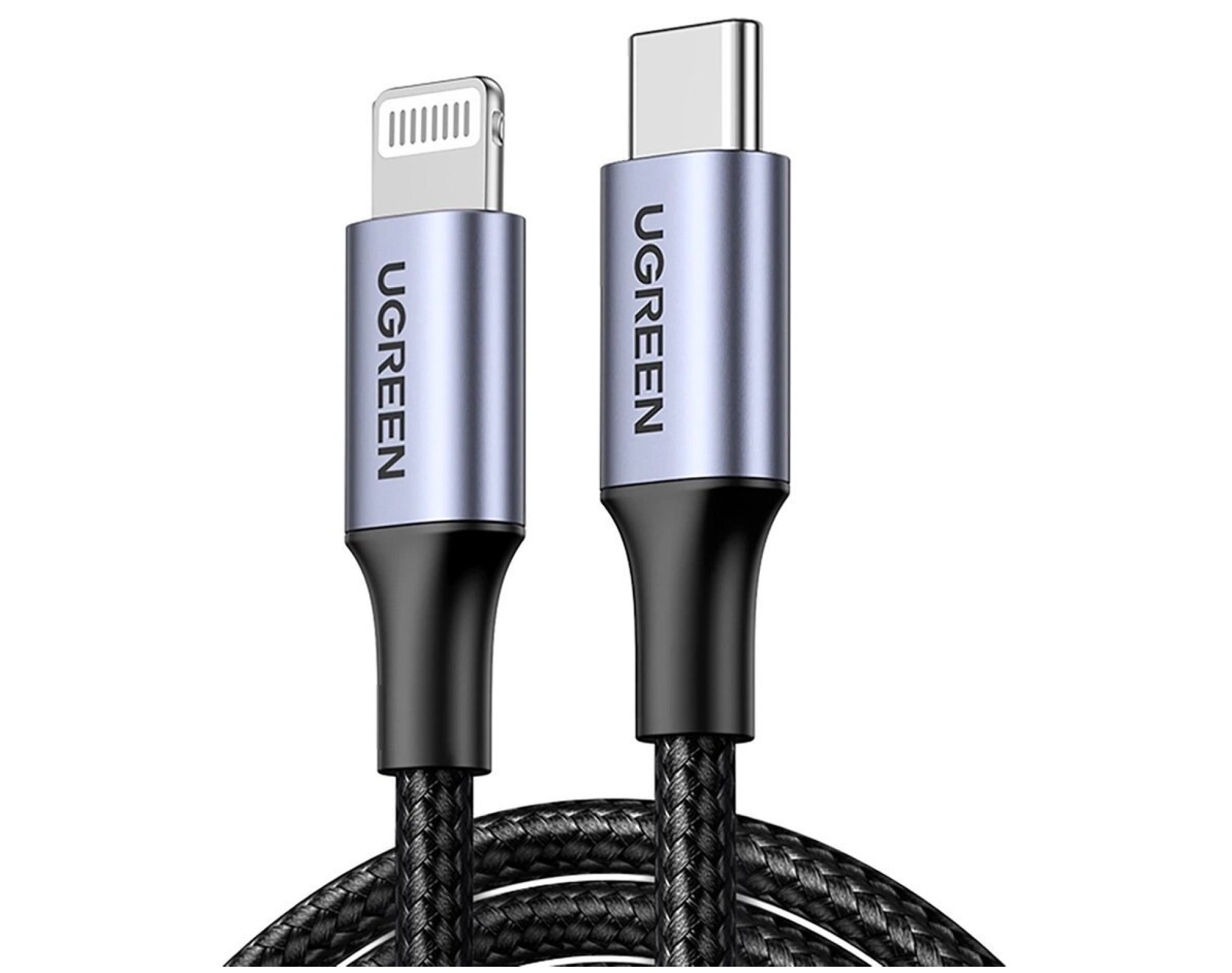 Kabel Lightning - USB-C UGREEN US304 20W 1.5 m Czarno-szary