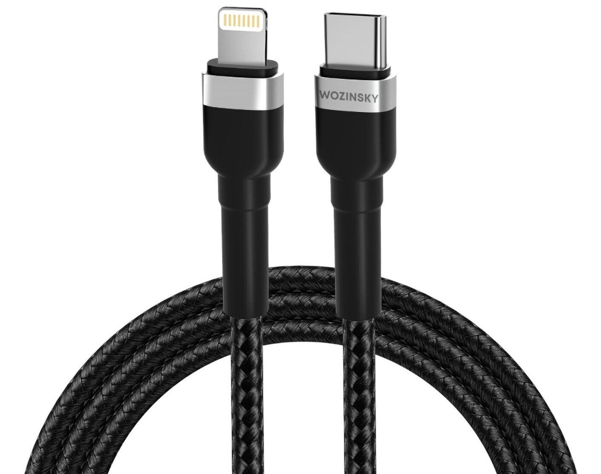 Kabel Lightning - USB-C WOZINSKY WNBCL2 30W 2 m Czarny