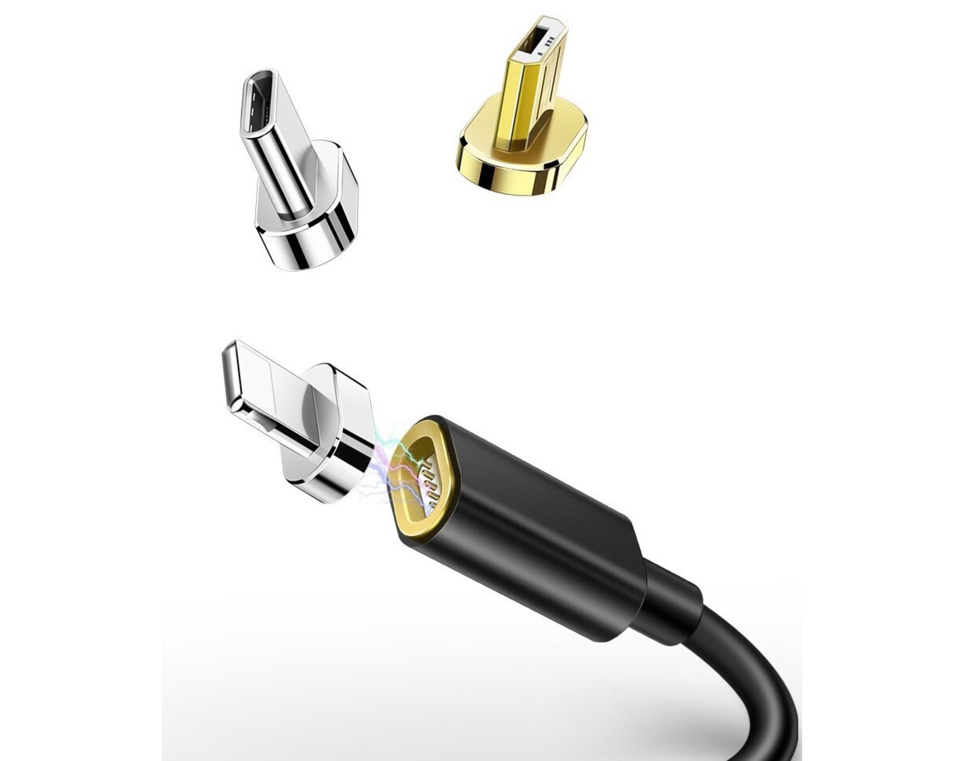 Kabel magnetyczny USB- Lightning + USB-C + Micro USB MCDODO 3w1 1.5 m Czarny