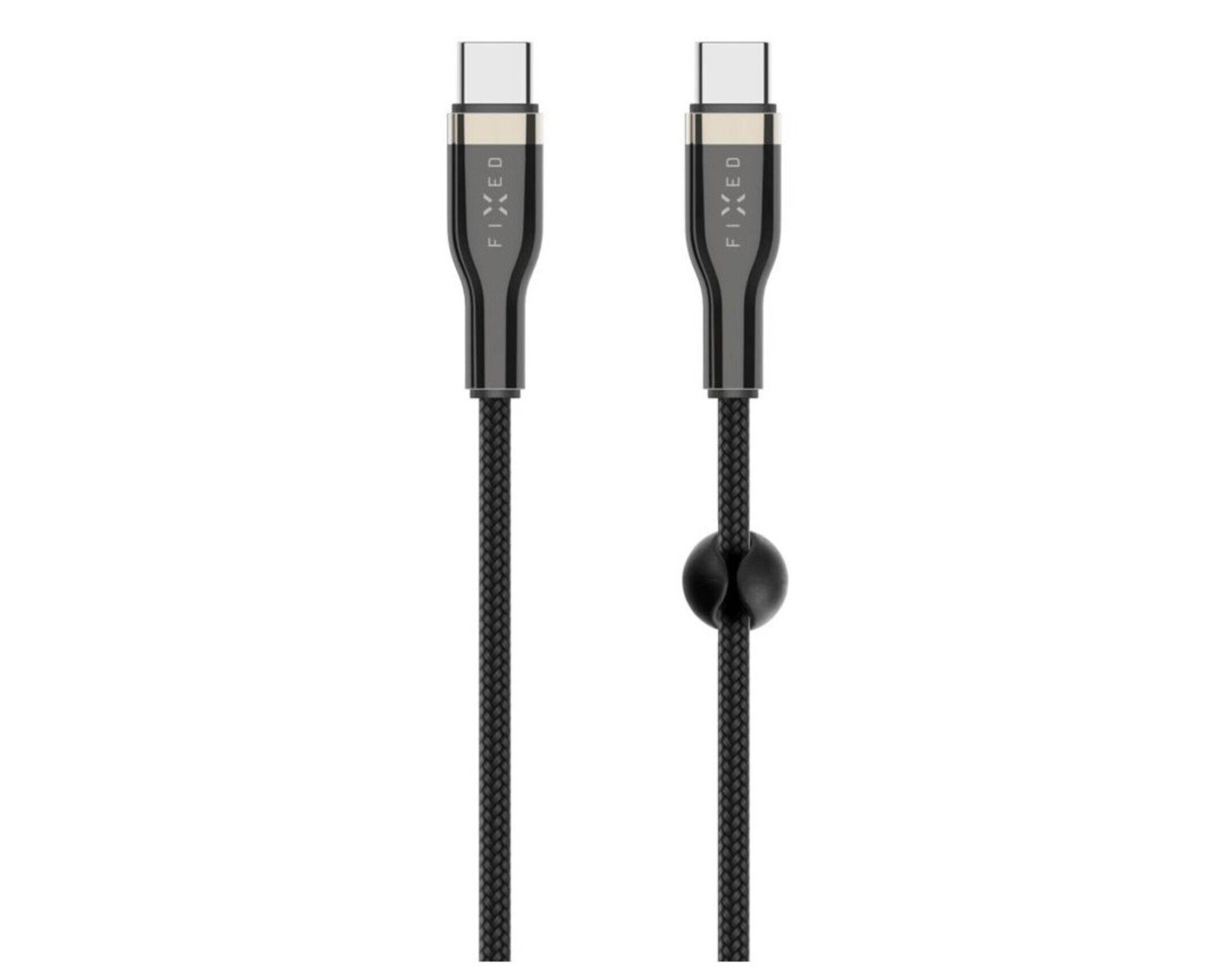 Kabel pleciony USB-C - USB-C FIXED 100W 2 m Czarny