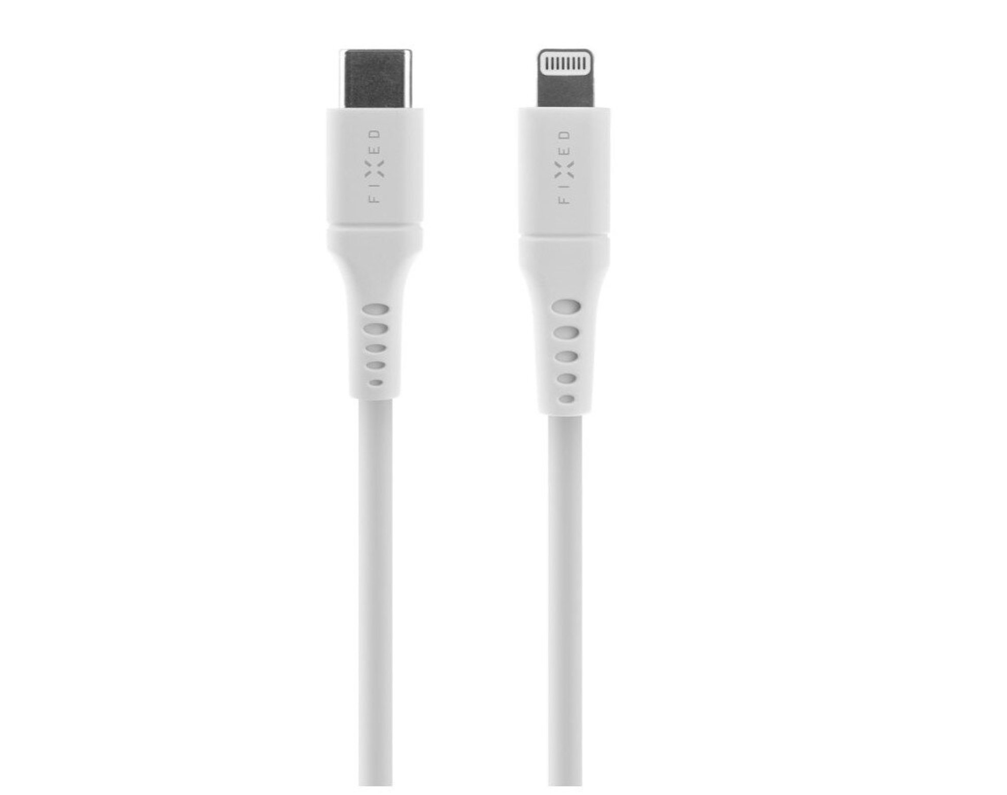 Kabel silikonowy USB-C - Lightning FIXED 60W 1.2 m Biały
