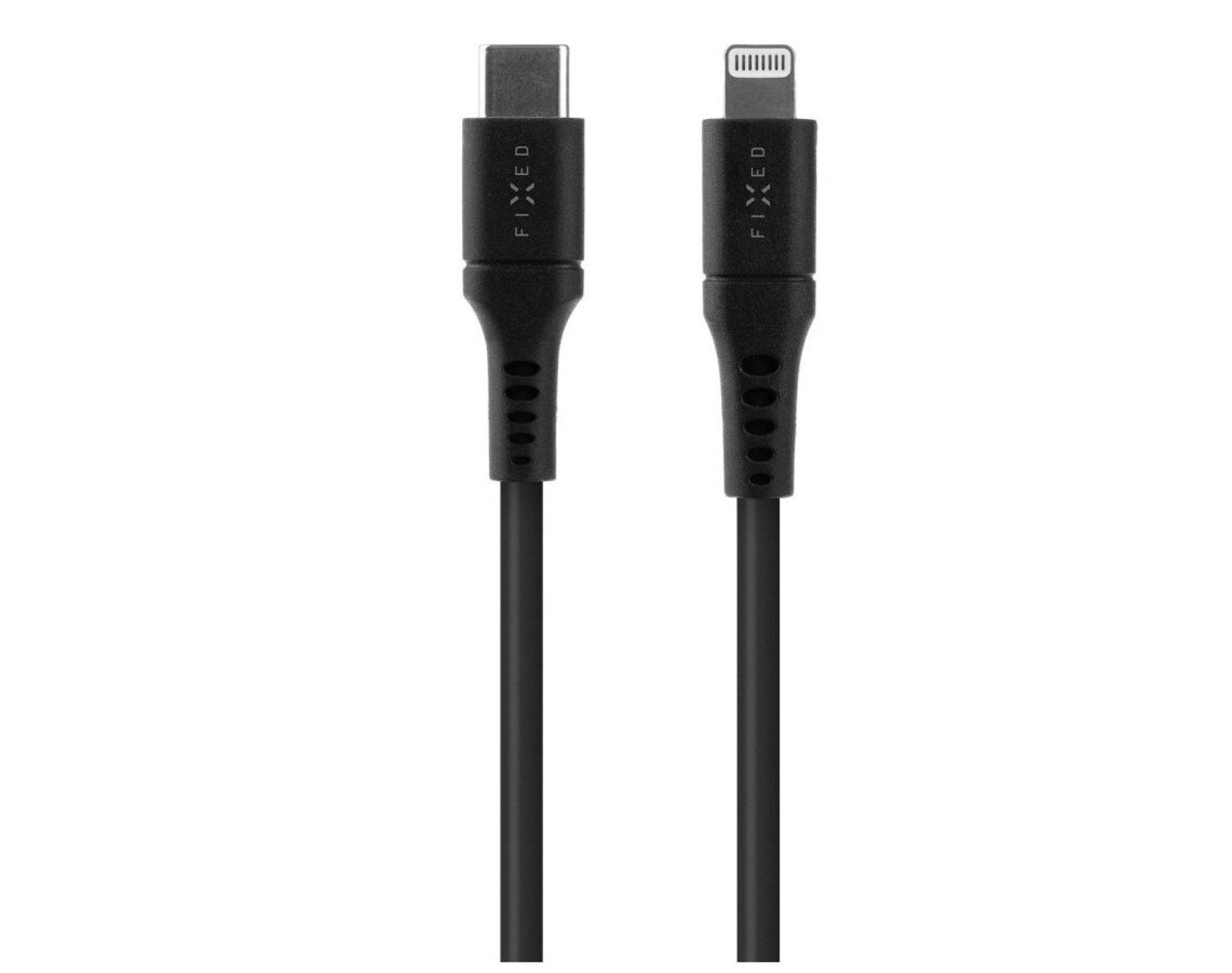 Kabel silikonowy USB-C - Lightning FIXED 60W 1.2 m Czarny
