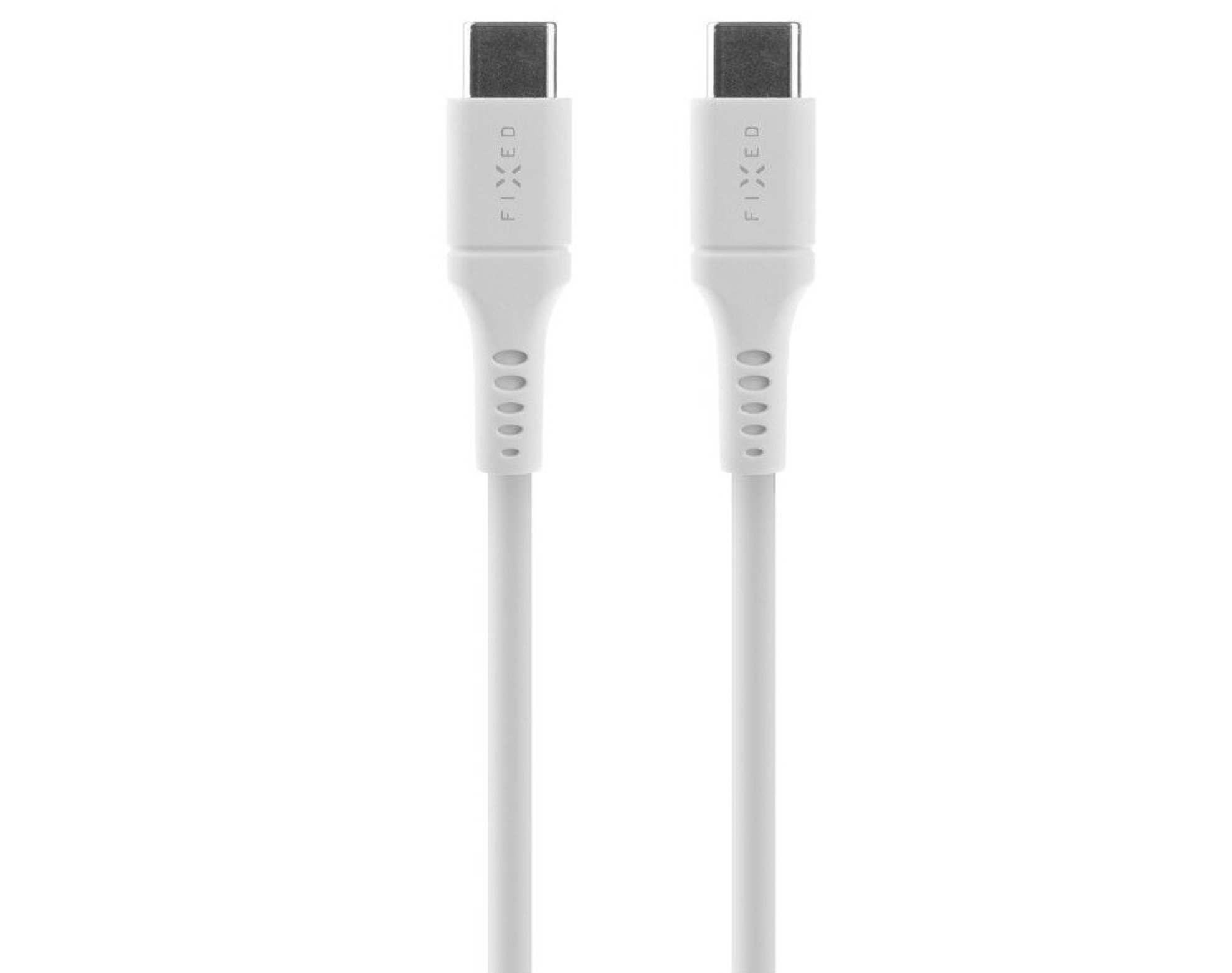 Kabel silikonowy USB-C - USB-C FIXED 60W 0.5 m Biały