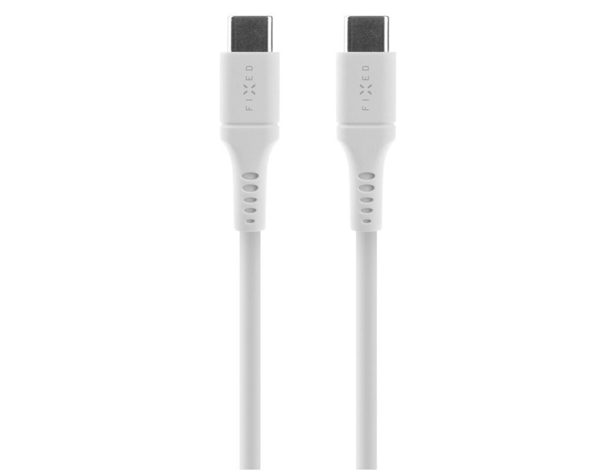 Kabel silikonowy USB-C - USB-C FIXED 60W 2 m Biały