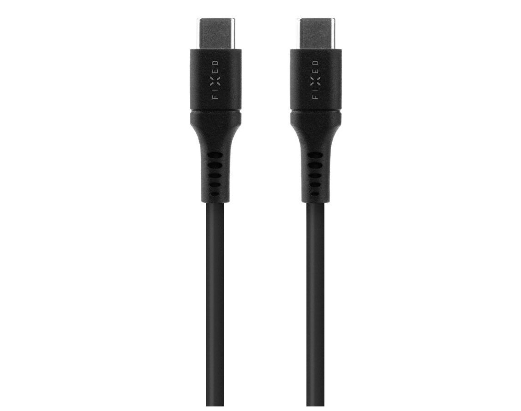 Kabel silikonowy USB-C - USB-C FIXED 60W 2 m Czarny