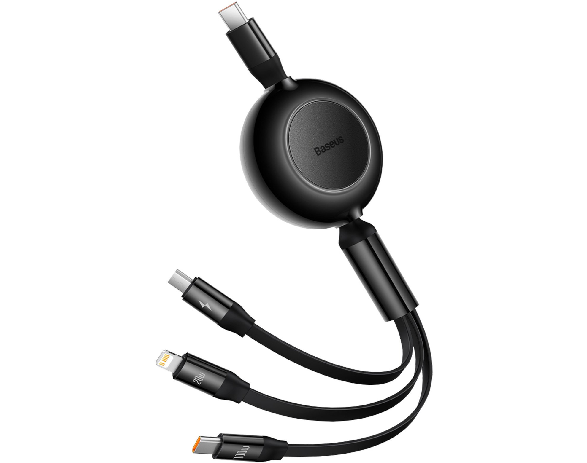 Kabel Typ-C - micro USB/Lightning/Typ-C BASEUS Bright Mirror 4 1.1m Czarny