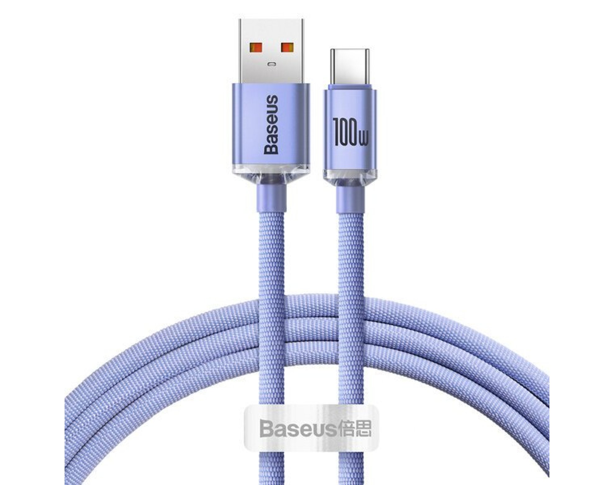 Kabel USB-A - USB-C BASEUS Crystal Shine 100W 1.2 m Fioletowy