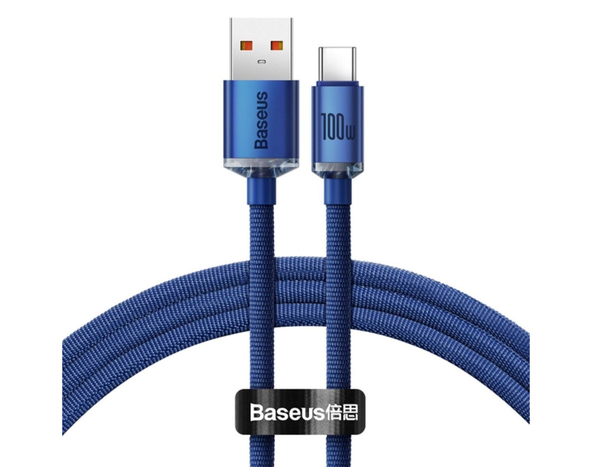 Kabel USB-A - USB-C BASEUS Crystal Shine 100W 1.2 m Niebieski