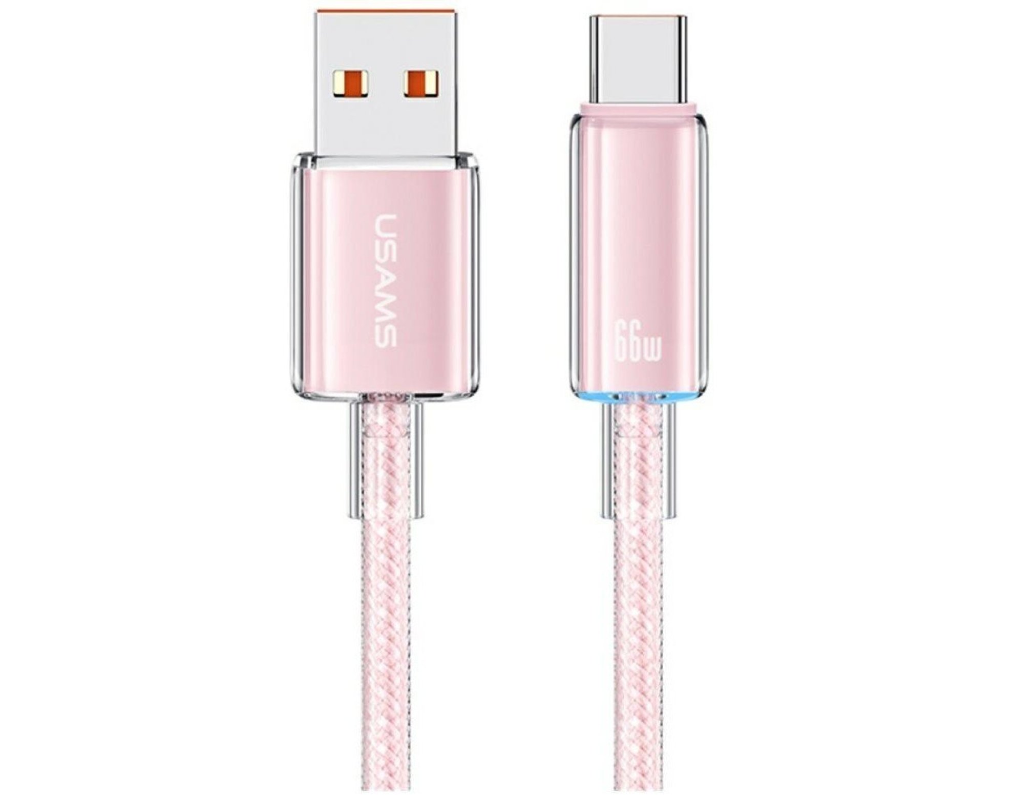 Kabel USB-A USB-C USAMS Cloud Series 6A 1.2m Różowy