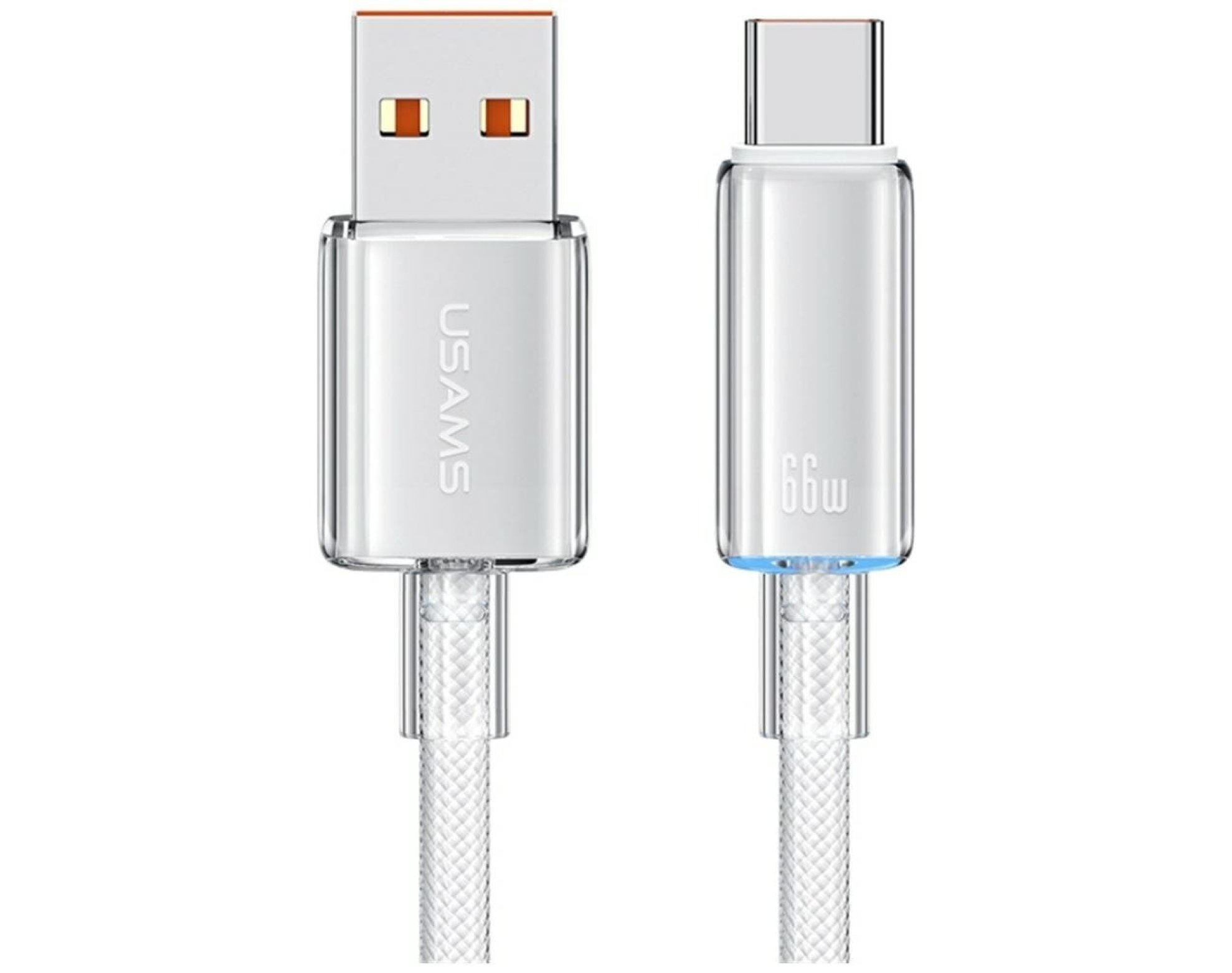 Kabel USB-A - USB-C USAMS Cloud Series US-SJ658 66W 1.2 m Biały