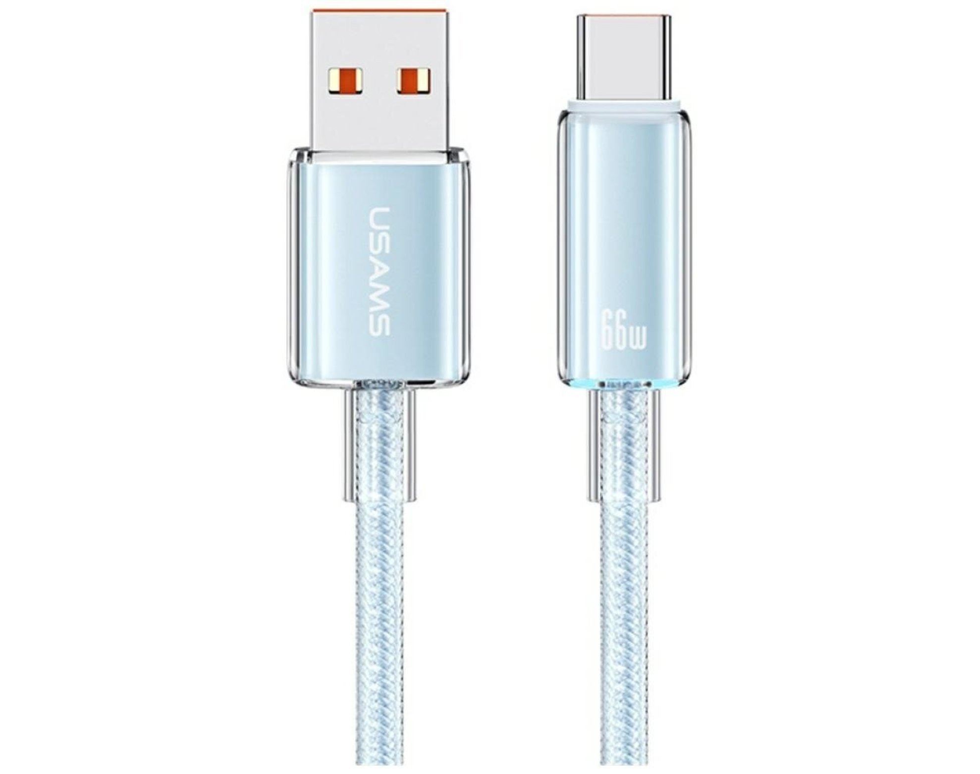 Kabel USB-A - USB-C USAMS Cloud Series US-SJ658 66W 1.2 m Niebieski
