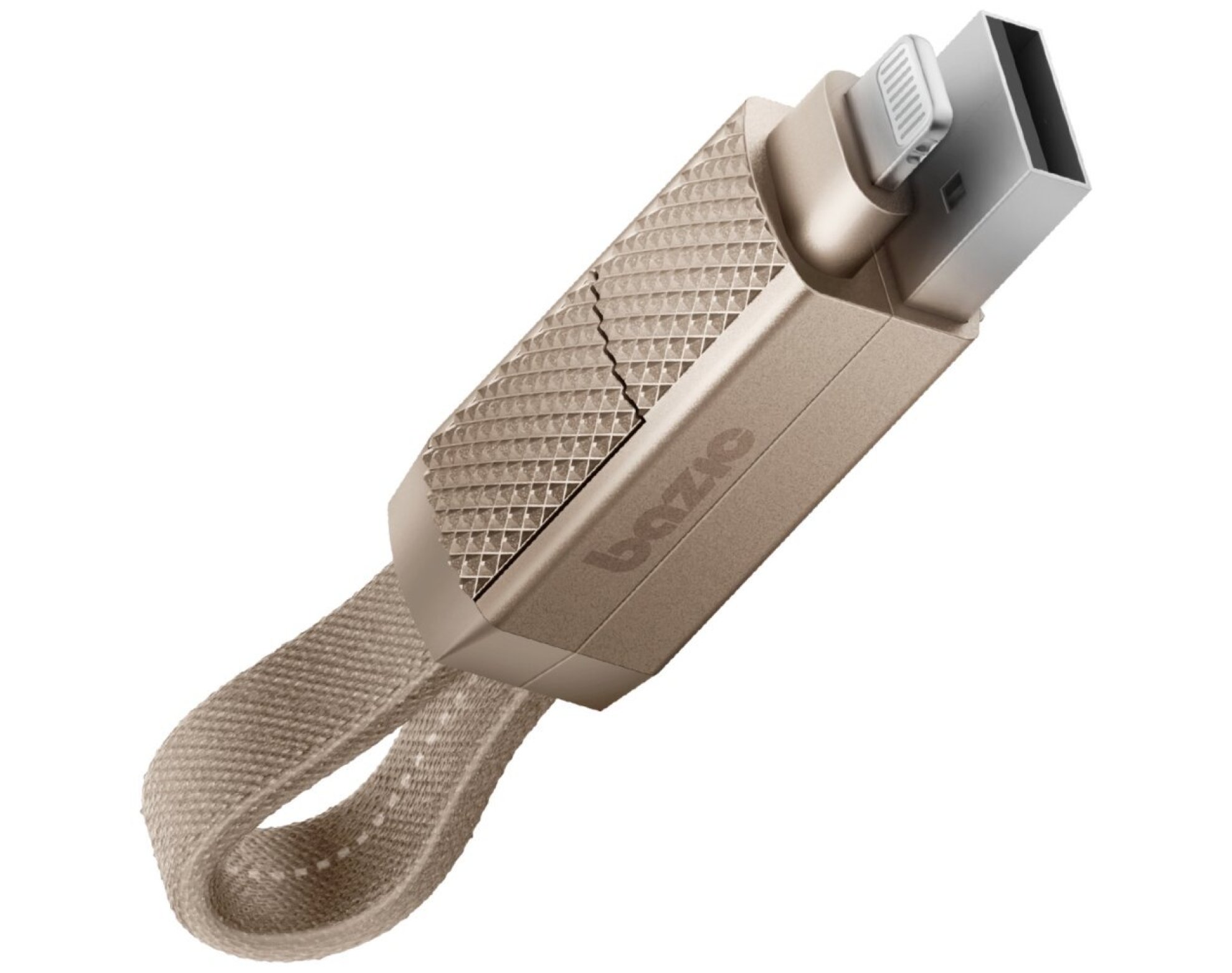 Kabel USB-A/USB-C - USB-C/Lightning ENERGEA Bazic GoCharge Alucable 60W 0.15m Złoty