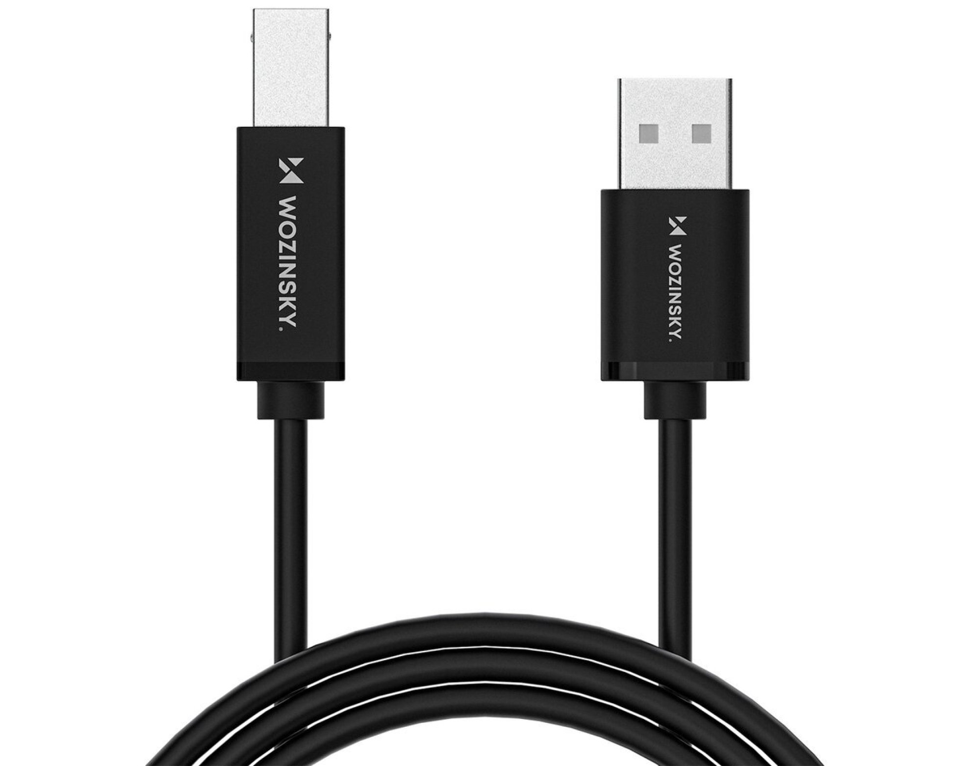 Kabel USB-B - USB-A WOZINSKY WKDDY3S 2m Czarny