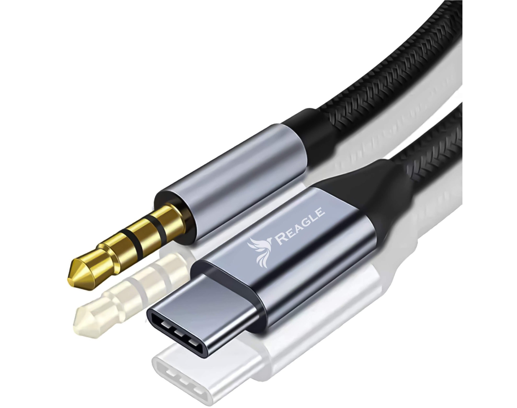 Kabel USB C - Jack 3,5 mm REAGLE - 1,5M AUX adapter dac stereo słuchawek głośników