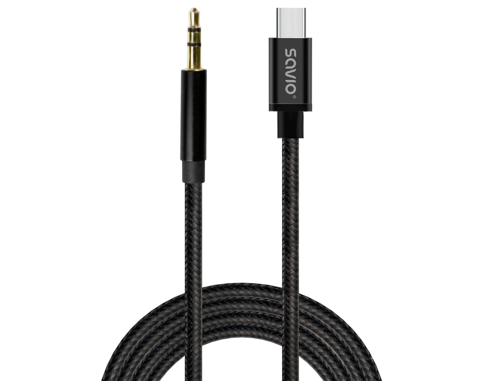Kabel USB-C - Jack 3.5 mm SAVIO CL-187 1m Czarny