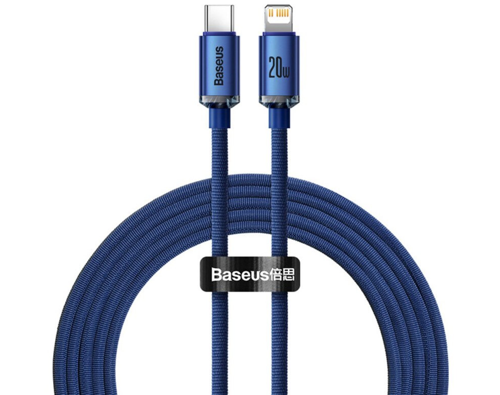 Kabel USB-C - Lightning BASEUS Crystal 2 m Niebieski
