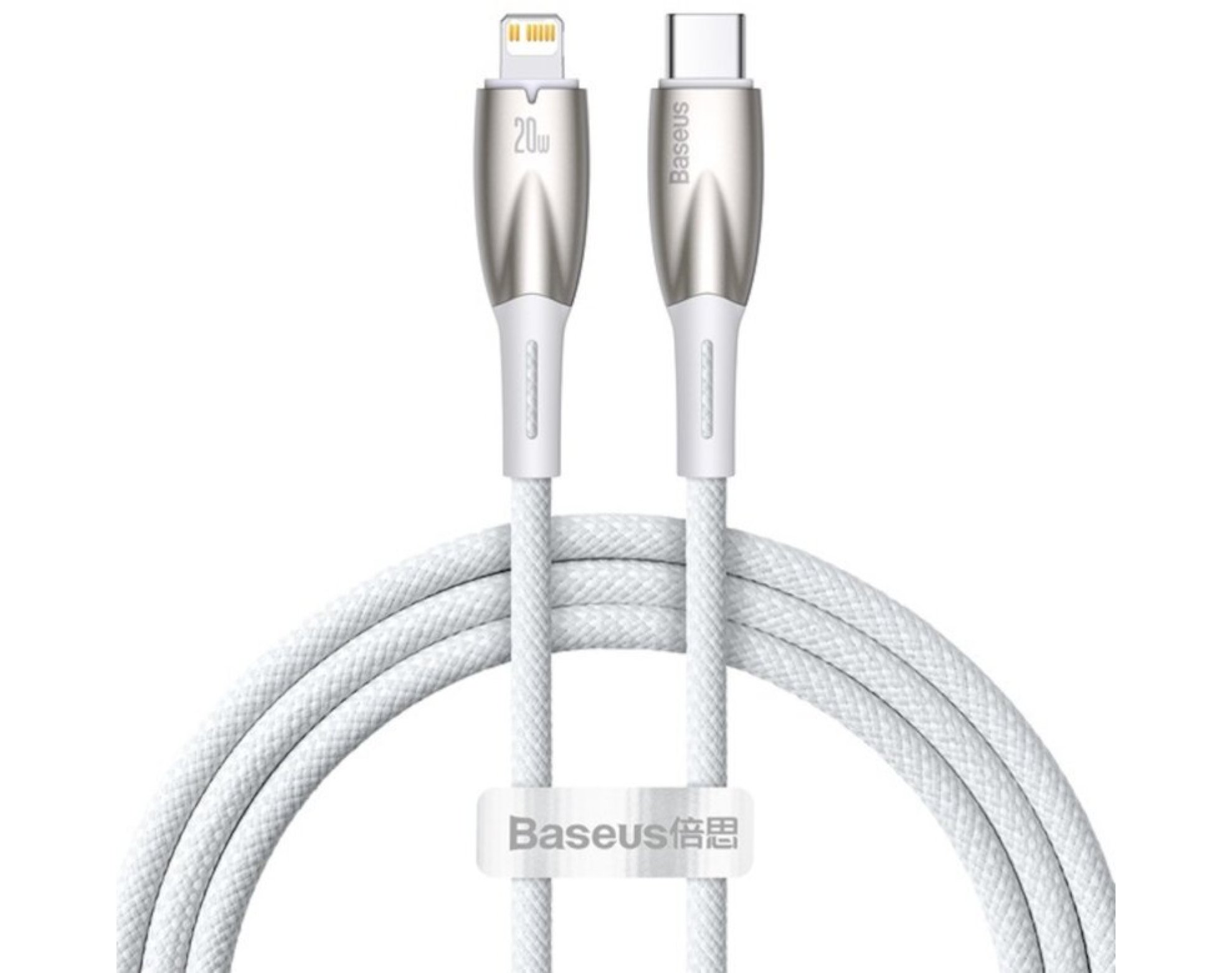 Kabel USB-C - Lightning BASEUS Glimmer 1m Biały
