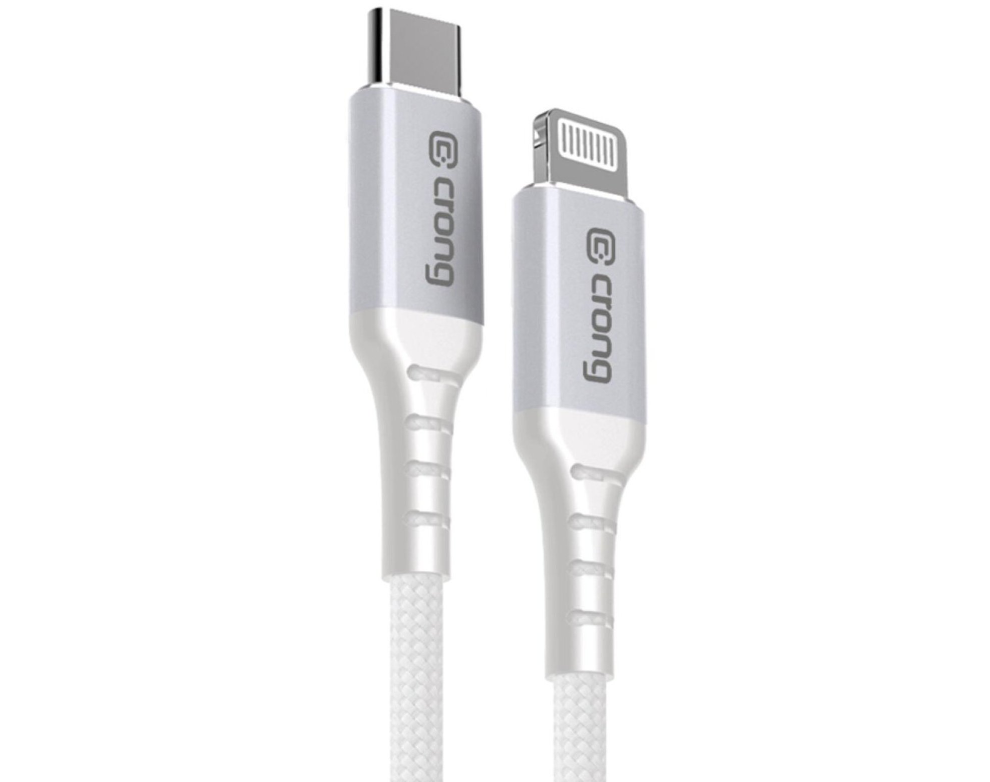 Kabel USB-C - Lightning CRONG Armor Link 1.5 m Biały