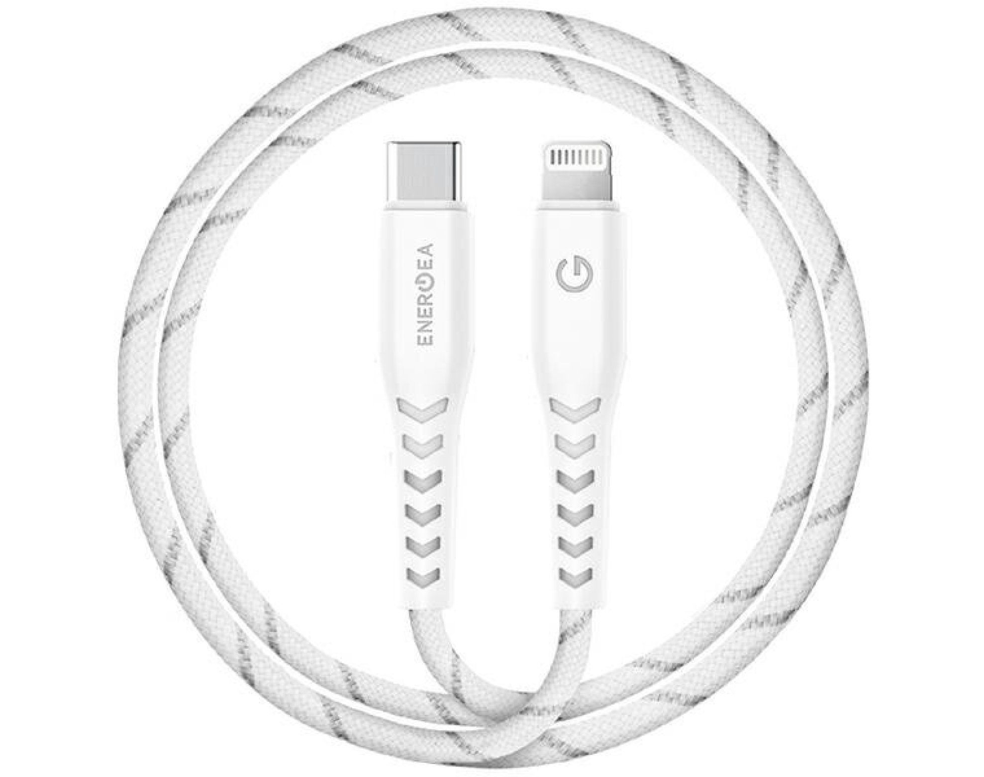 Kabel USB-C - Lightning ENERGEA Nyloflex MFI 1.5 m Biały