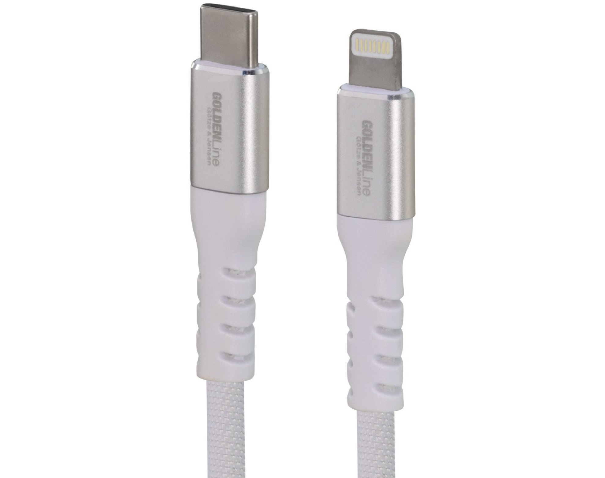 Kabel USB-C - Lightning GÖTZE & JENSEN Golden Line 1 m Biały