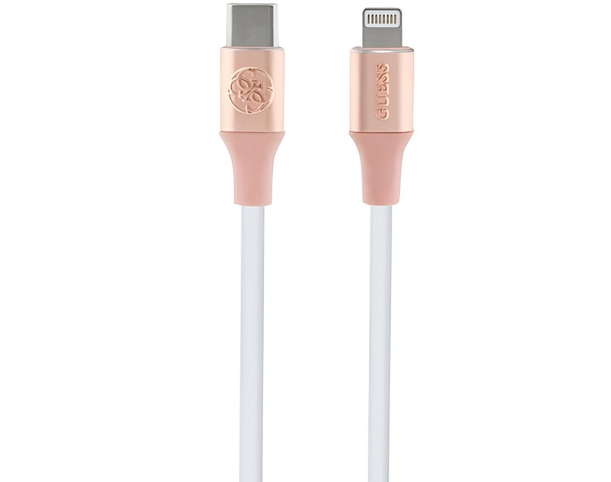 Kabel USB-C -  Lightning GUESS Ebossed Logo 1.5m Różowy