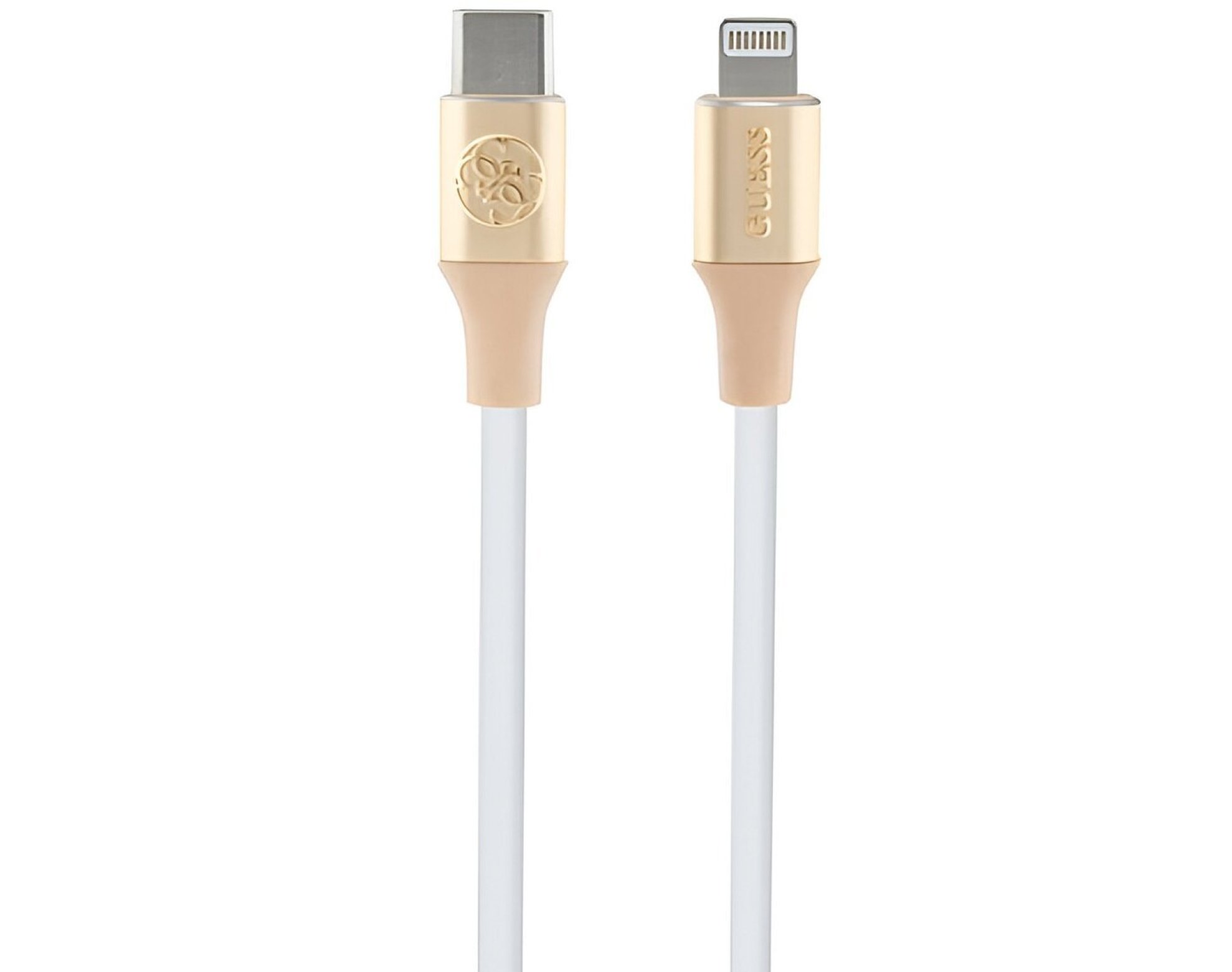 Kabel USB-C -  Lightning GUESS Ebossed Logo 1.5m Złoty