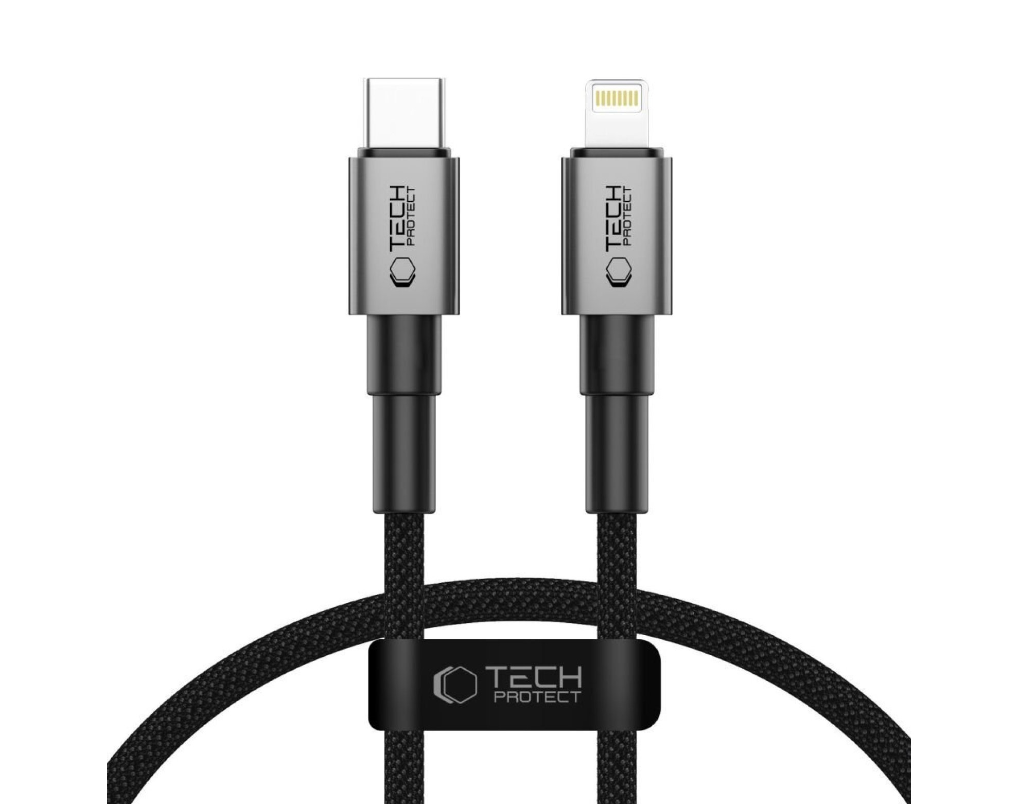 Kabel USB-C - Lightning TECH-PROTECT UltraBoost DNA 27W 0.25 m Szary
