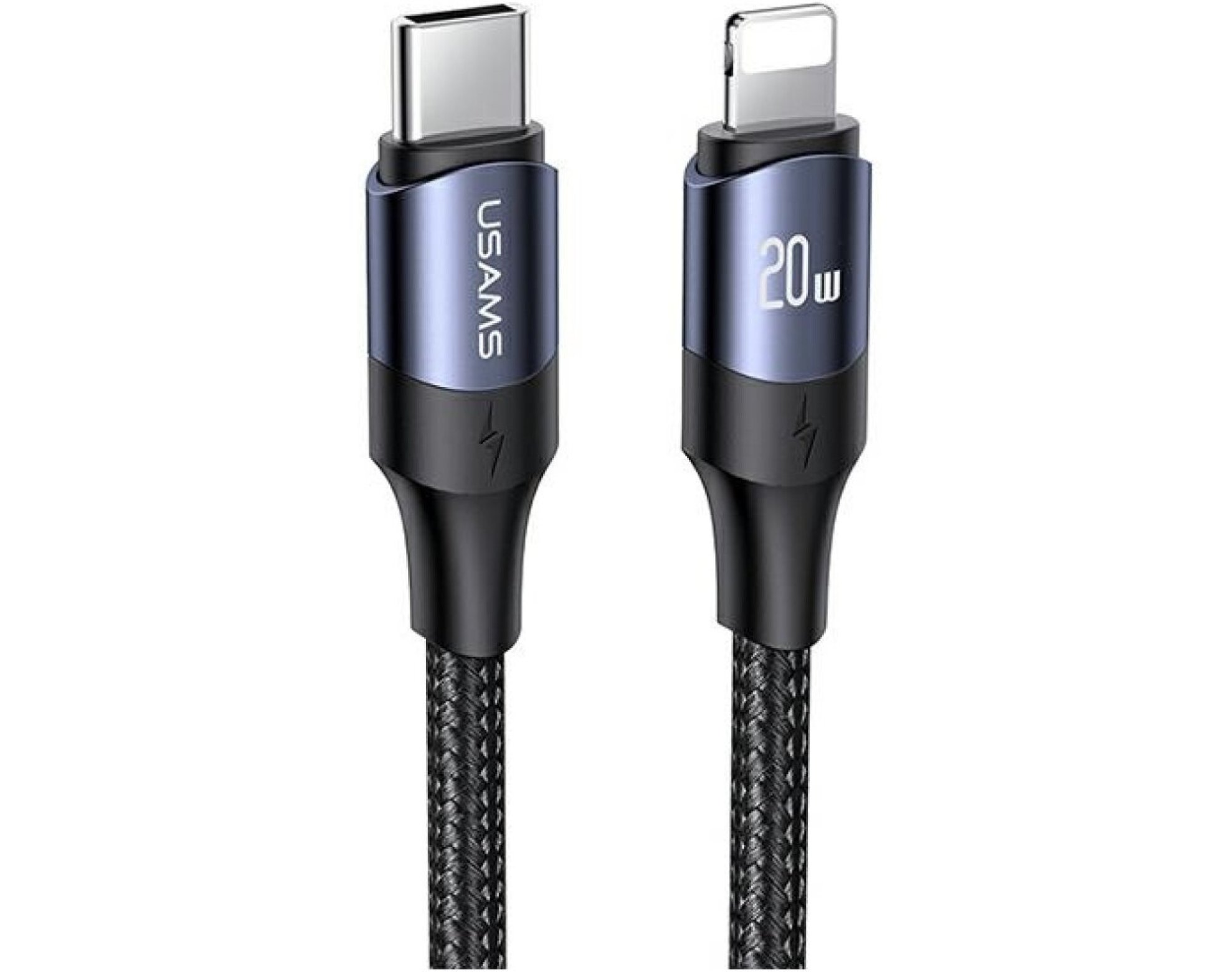 Kabel USB-C - Lightning USAMS 2 m 20W Czarny