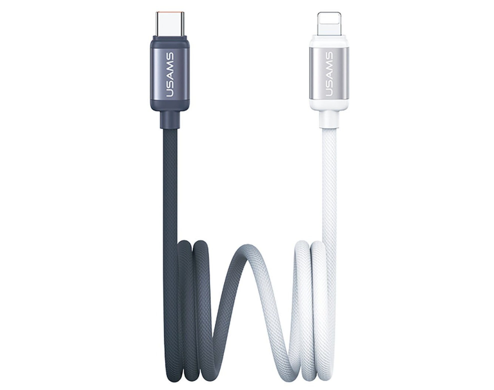Kabel USB-C - Lightning USAMS Bicolor Series SJ757 PD 30W 1.2 m Czarno-biały