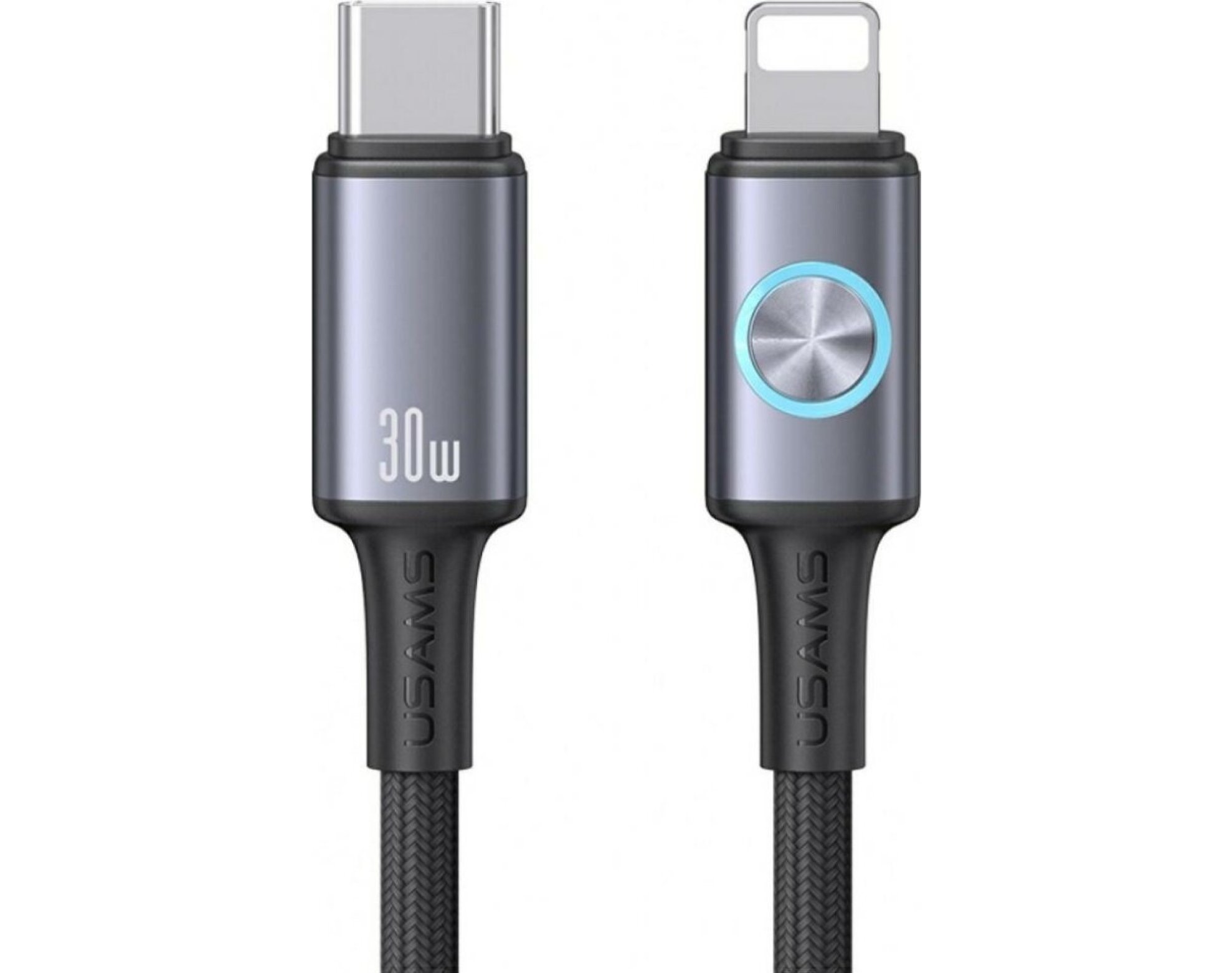 Kabel USB-C - Lightning USAMS Huan Series SJ753 30W 1.2 m Szary